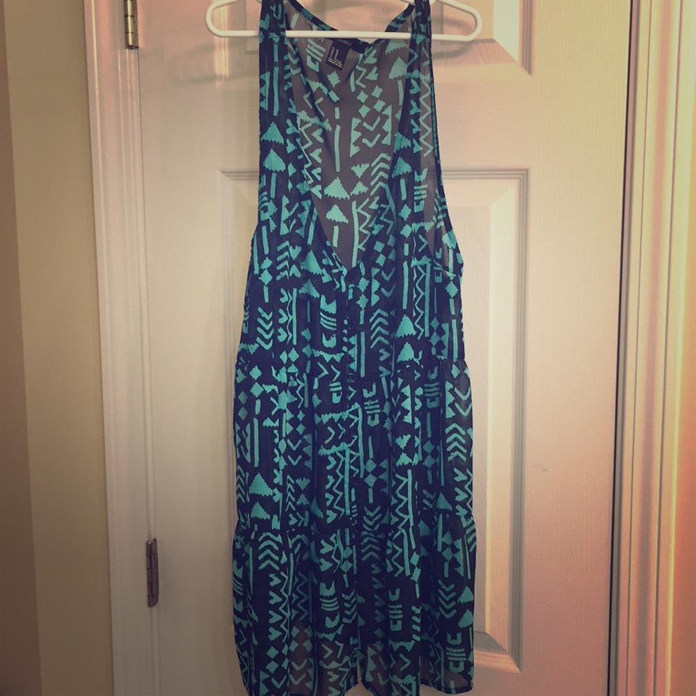 V neck patterned chiffon tank